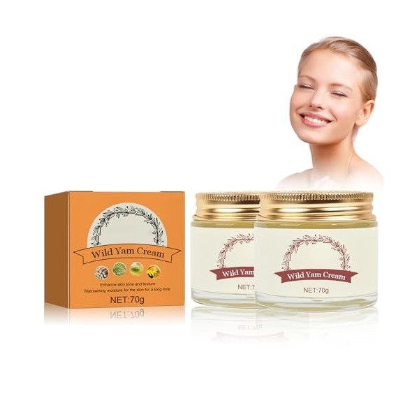 Wild Yam Cream, 70g de Crème digname, équilibre Hormonal & Protection de la Peau, Improve Skin Barrier, Crème Visage Anti-âg
