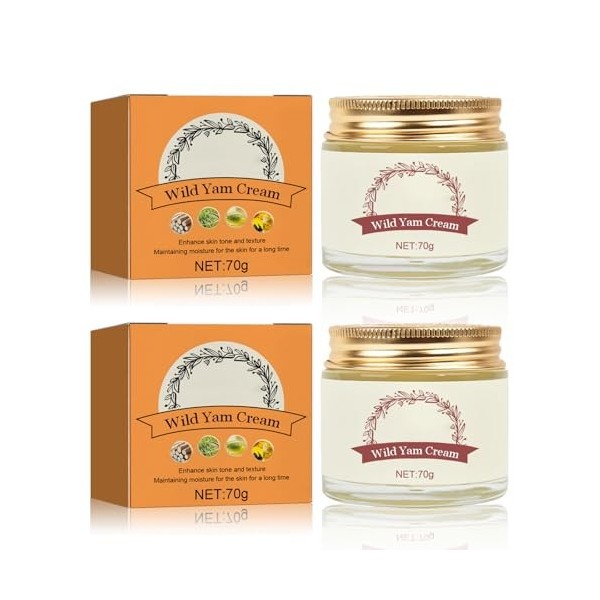 Wild Yam Cream, 70g de Crème digname, équilibre Hormonal & Protection de la Peau, Improve Skin Barrier, Crème Visage Anti-âg
