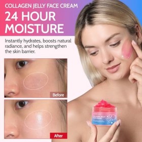 Collagen Jelly Cream, Crème à la Gelée de Collagène, Crème Hydratante Anti-Âge Au Collagène, Niacinamide et collagène hydroly