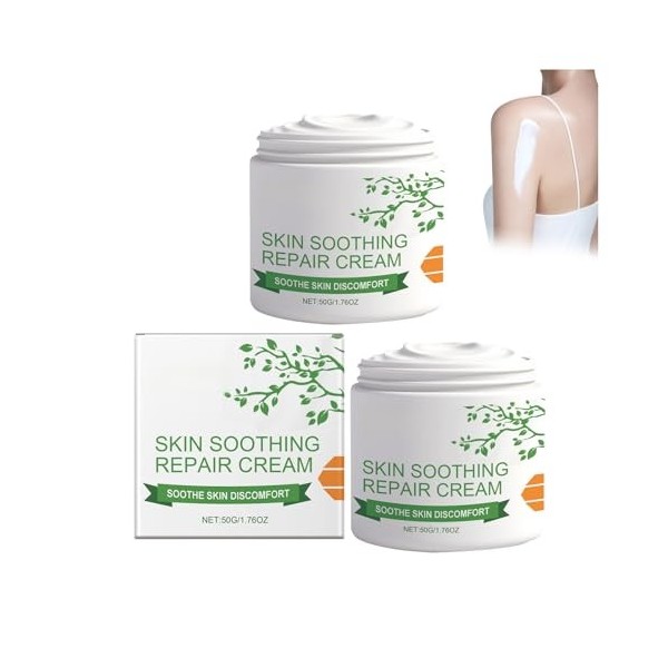 Lot de 2 crèmes pour le visage, hydratantes intenses, avec formule apaisante pour peaux sèches, texture légèrement pénétrante