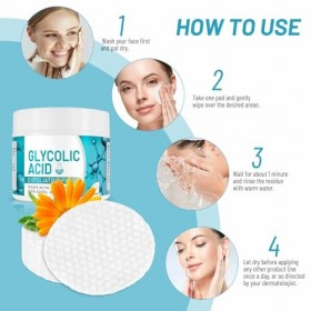 Tkekruh 2PC Tampons Peeling Acide Salicylique 50 Pièces, Cotons Anti-Acné Salicylique, Traitement, Rétrécir Les Pores Et Écla