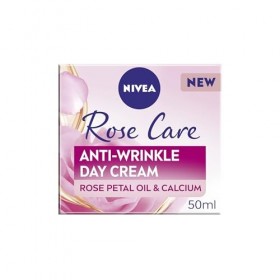 NIVEA Rose Care Crème de jour anti-rides 50 ml , crème visage anti-rides aux propriétés nourrissantes et antioxydantes, à ba