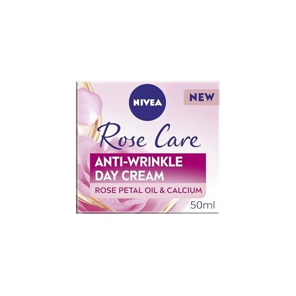 NIVEA Rose Care Crème de jour anti-rides 50 ml , crème visage anti-rides aux propriétés nourrissantes et antioxydantes, à ba
