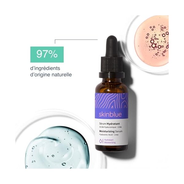 Sérum Hydratant Visage à l’Acide Hyaluronique & Urée Skinblue - 30 ml - Peau Lisse, Hydratation Profonde, Tonicité, Élasticit