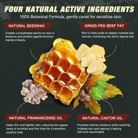 Crème hydratante à lhuile de ricin et à lhuile doliban - 120 g de suif de bœuf pour les soins de la peau - Crème hydratant