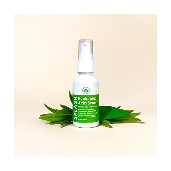 Sérum à lacide hyaluronique + Vitamine C + Vitamine E, Hydratant biologique pour la peau, Propriétés anti-âge et anti-rides 