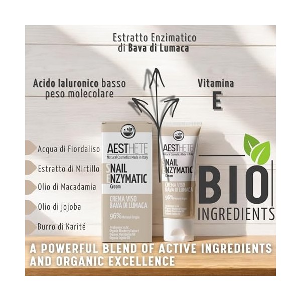 Crème Visage Bave DEscargot Avec Acide Hyaluronique Et Extrait Enzymatique 96% Naturelle Anti-Âge Hydratante Pour Peaux Sens