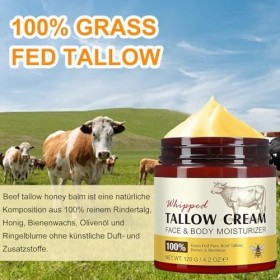 Alg de bœuf pour la peau, crème de bœuf Tallow Tallow Skincare bio Beef Tallow Skincare, suif de bœuf et baume au miel, 100 %