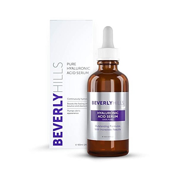 Beverly Hills Sérum Acide Hyaluronique Visage | Soin Hydratant & Anti-Rides | Peau Repulpée, Lisse & Lumineuse | Texture Légè