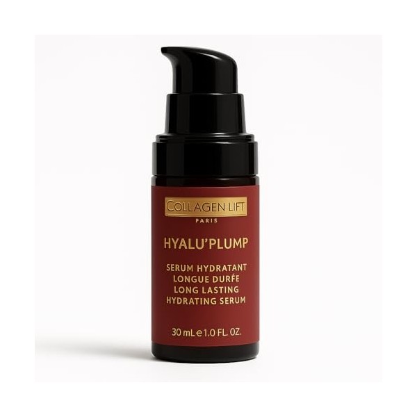Collagen Lift Paris Sérum Hyaluplump, Acide Hyaluronique et Vitamine E, Soin Visage Hydratant et Raffermissant, 30 ml