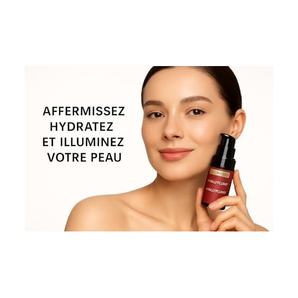 Collagen Lift Paris Sérum Hyaluplump, Acide Hyaluronique et Vitamine E, Soin Visage Hydratant et Raffermissant, 30 ml