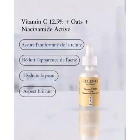 Celenes By Sweden Vitamine C Serum Visage 12,5% , Niacinamide Serum Et Extrait Davoine 30ml - Serum Vitamine C Visage Préve C...