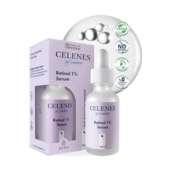 Celenes By Sweden Vitamine C Serum Visage 12,5% , Niacinamide Serum Et Extrait Davoine 30ml - Serum Vitamine C Visage Préve C...