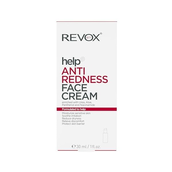 REVOX B77 - Crème Visage Anti-Rougeurs, 30 ml, Fluide Apaisant Peaux Sensibles, Hydrate, Réduit la Sécheresse, Soulage l’Inco...