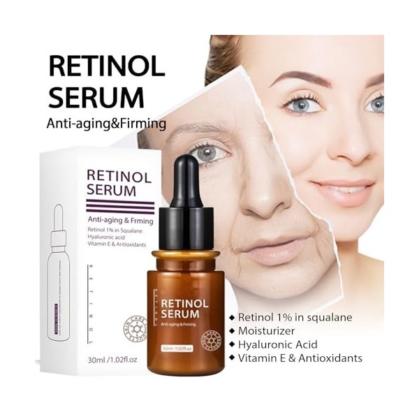 Grgowe Crème Et Essence Anti-Âge Au Rétinol Pour Le Visage,Crème Au Rétinol + Essence De Rétinol,Crème Au Rétinol,Sérum Visag