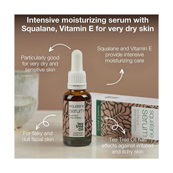Sérum hydratant visage – Nourrit et protège la peau sèche avec Squalane & Vitamine E