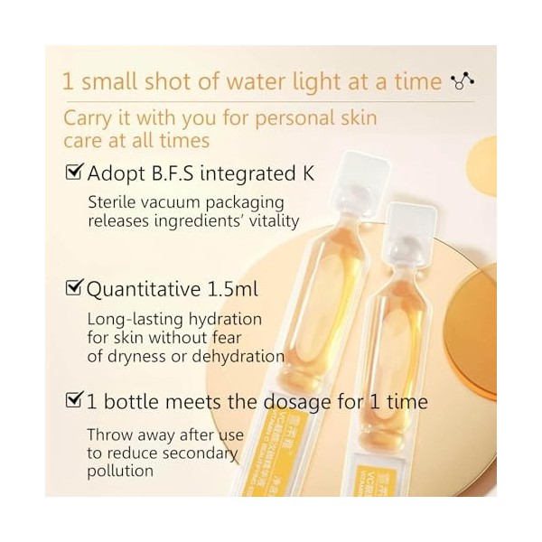 Sérum à la vitamine C pour le visage, hydrate et raffermit la peau, vitamine E hydratante, lisse les peaux sèches/sensibles, 