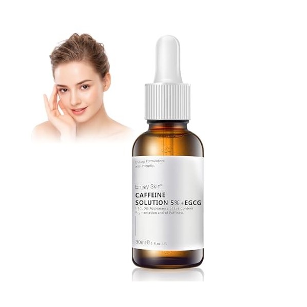Caffeine Solution 5% + EGCG, Sérum pour les yeux à la caféine, Contour des Yeux Anti Rides, Anti-âge, Aide à Réduire les Cern