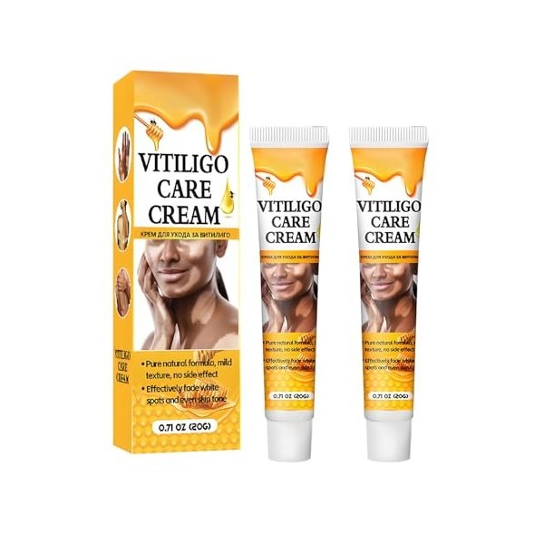 2PC Vitiligo Cream,Vitiligo Pommade,Skin Therapy Cream,Traitement Des Taches Blanches Sur La Peau Réduit La Leucoplasie, Trai