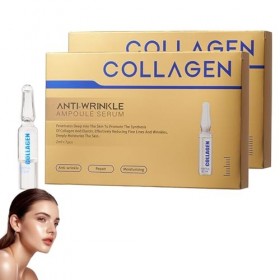 Soin Concentré en Ampoule, Hydratation Intensive et Lissage des Ridules, Effet Repulpant Immédiat et Durable, Texture Fluide 