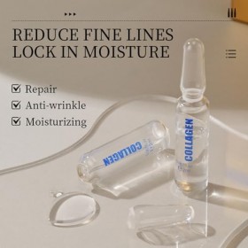 Soin Concentré en Ampoule, Hydratation Intensive et Lissage des Ridules, Effet Repulpant Immédiat et Durable, Texture Fluide 