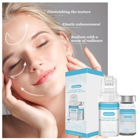 KUIRUNRX® Système de Micro Infusion pour le Visage, Sérum à lacide hyaluronique Kit, 2 * 10ml Infusion Facial System, Kit de