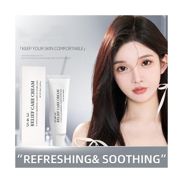 345 Relief Cream, soin réparateur pour le visage, crème hydratante, renforce la barrière cutanée, convient aux peaux acnéique