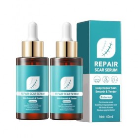 Sérum anti-cicatrices 2pc, Hydrate et nourrit, éclaircit le teint, adoucit la peau, nourrit, lisse le grain de peau, atténue 