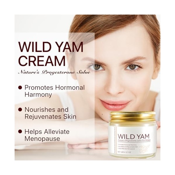 Crème Digname Sauvage 60g, Crème Hydratante Visage, Visage Anti-âge, Womens Wild Yam Cream Hydratante, Skin Moisturizer, Po