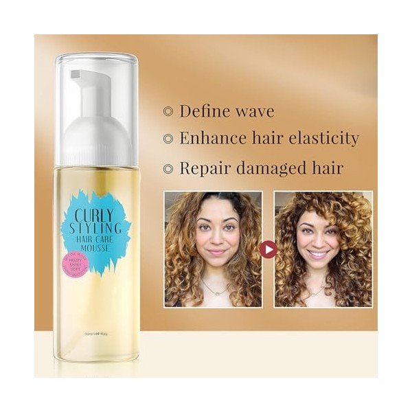 Crème pour Boucles, Oil for Hair, Curl Boost Defining, Boucles Naturelles et Cheveux Permanentés, Hair Spray, pour Plus de Vo