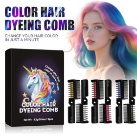 Set de 6 bâtons de coloration colorée, peigne pliant jetable pour coloration des cheveux, Craie Pour Cheveux, Noël Decoration