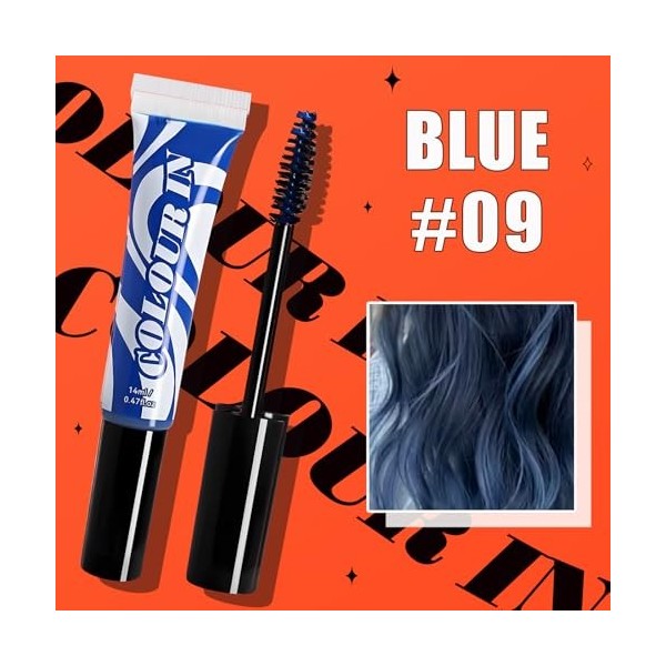 Stylos de coloration jetables, Bleu, Craie Temporaire Pour Cheveux, Rouge À Lèvres Temporaire Teinture Pour Cheveux, Compléme