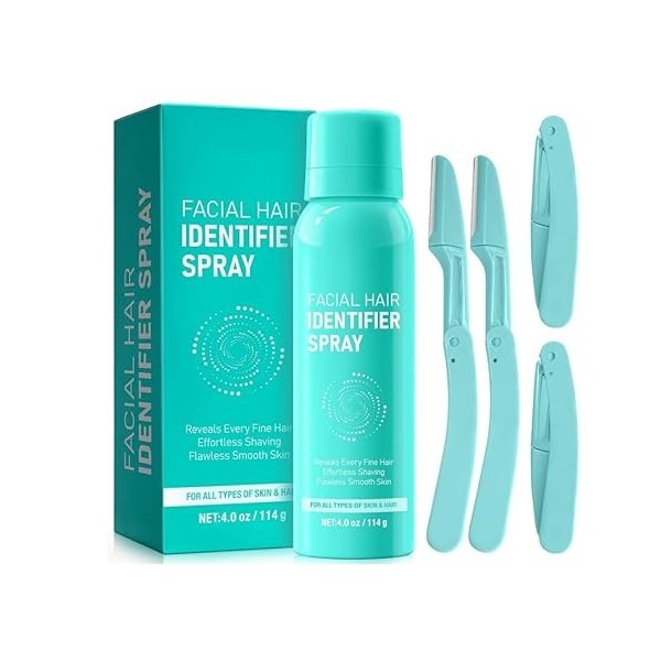 Eazerom 56 114ml Spray didentification des Cheveux pour le rasage du Visage,didentification des Cheveux pour la Dermaplanin