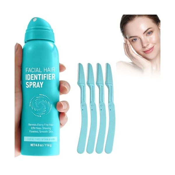 Eazerom 56 114ml Spray didentification des Cheveux pour le rasage du Visage,didentification des Cheveux pour la Dermaplanin