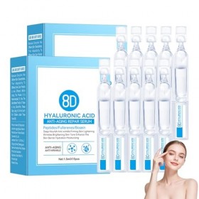 Sérum hydratant à lacide hyaluronique 8D - 1,5 ml - 2 boîtes - Raffermit et lisse la peau