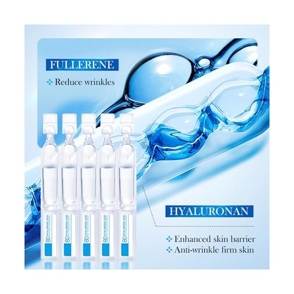Sérum hydratant à lacide hyaluronique 8D - 1,5 ml - 2 boîtes - Raffermit et lisse la peau