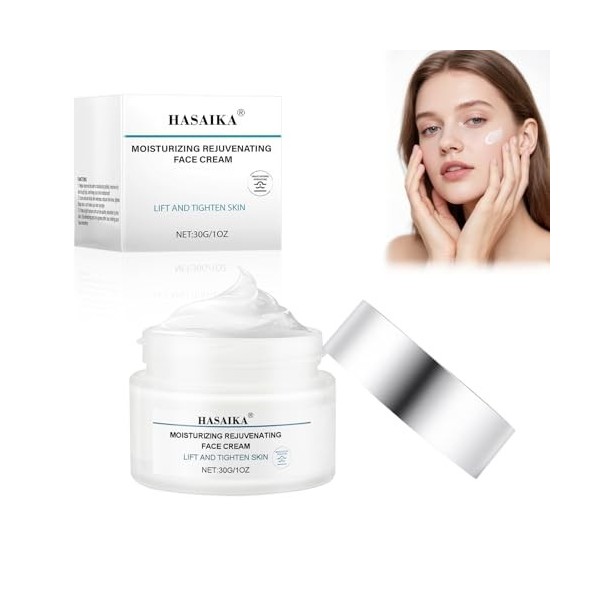 HASAIKA® Crème Antirides Raffermissante, Creme Hydratante Visage, réduit les rides et raffermit la peau, convient à tous les 