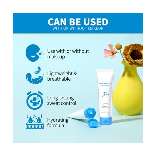 Lotion Hydratante Visage, Lotion Fluide et Non Grasse pour Peaux Mixtes et Sensibles, Soin Matifiant à Absorption Rapide, Idé
