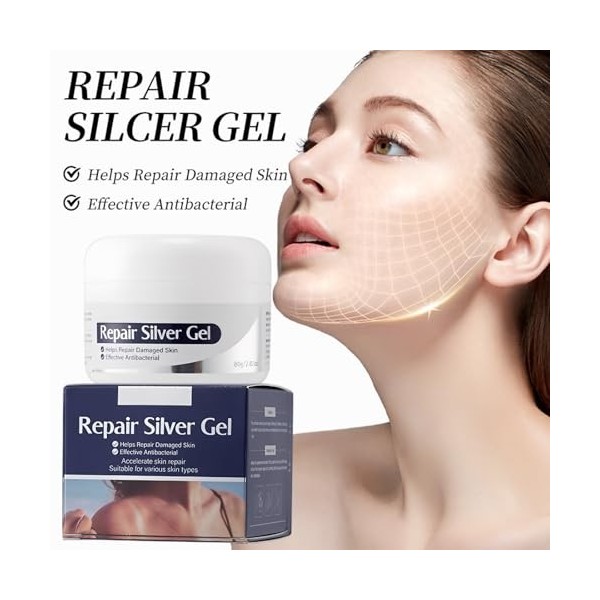 Gel Réparateur De La Peau, Crème Gel Visage Hyaluron Barrier Repair, 80g, Livré Avec Brosse Contour Du Visage, Sculpture Du M