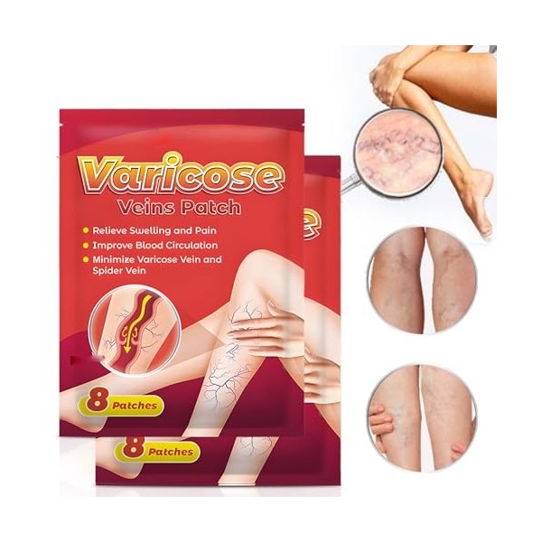 Set Crème Contre Les Varicosités+Varicose Vein Repair Autocollant,Réparation Des Jambes DAraignée,Skin Therapy Cream,Traitem