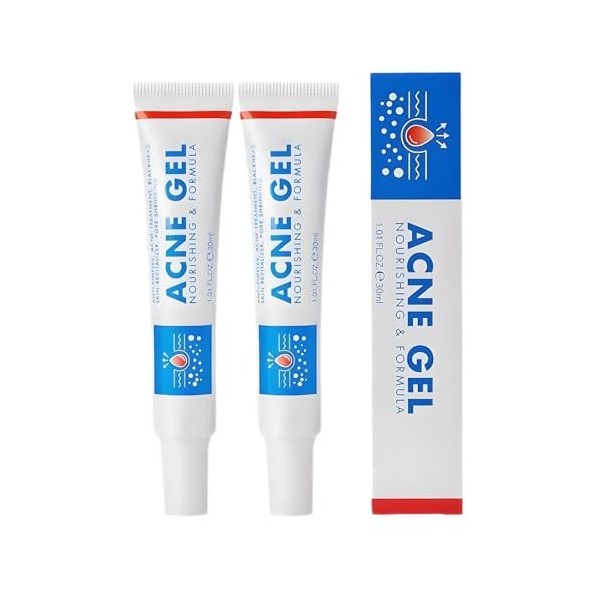 2PC Gel Anti-acné, Crème Anti-acné, Soin Hydratant Anti-Boutons, Skin Therapy Cream, Crème Hydratante Anti-Imperfections pour