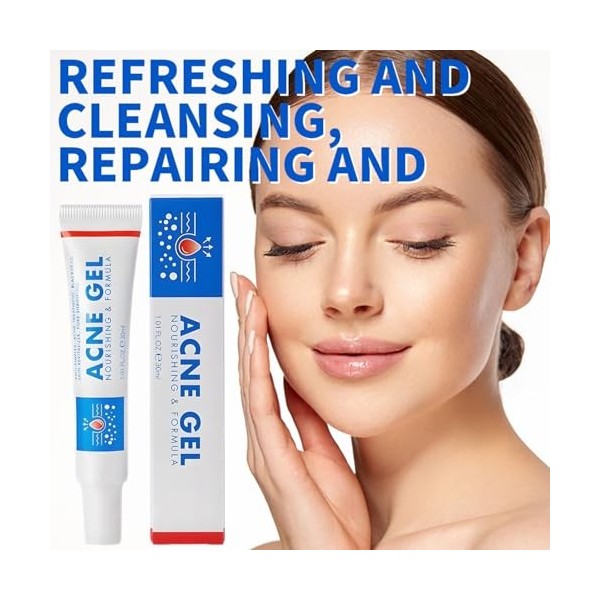 2PC Gel Anti-acné, Crème Anti-acné, Soin Hydratant Anti-Boutons, Skin Therapy Cream, Crème Hydratante Anti-Imperfections pour