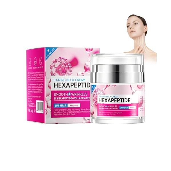 Crème hydratante au collagène avec effet anti-rides - Hydratante intense, réduit les rides et ridules, raffermit la peau, lai...