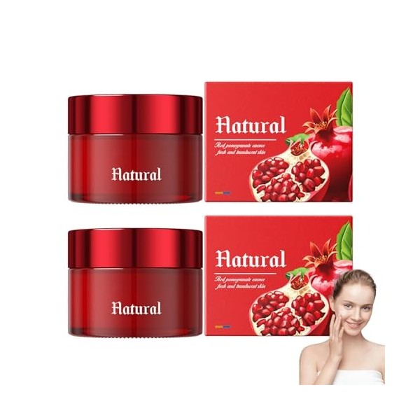 Crème à lextrait de grenade 2 x 30 g – Hydratante, hydratante, raffermissante et éclaircissante – Nourrit intensément la pea