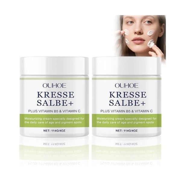 2Pcs Pommade au cresson, 114 g, pommade active au cresson contre les taches de vieillesse, pommade active au cresson Plus, cr