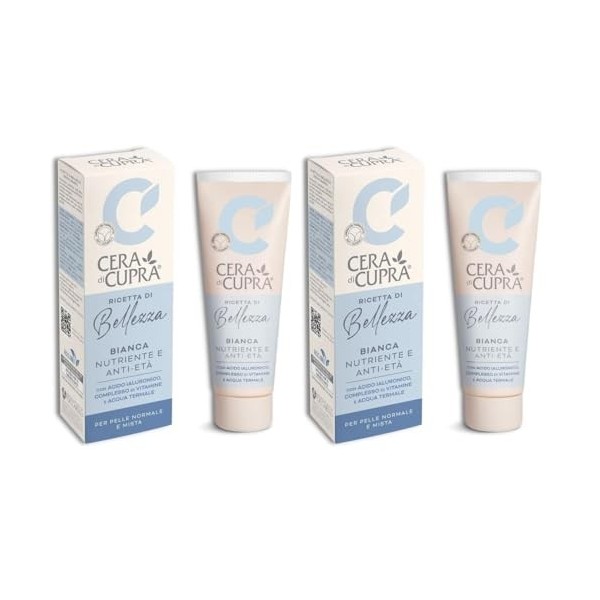 Cera di Cupra, Crème Blanche Nouvelle Formulation, avec Acide Hyaluronique, Vitamines et Eau Thermale, Action Hydratante et A...