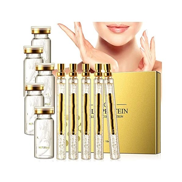 Instalift Kit de levage de fils protéinés solubles coréens et combinaison dessence nano or, fil de collagène absorbant pour ...