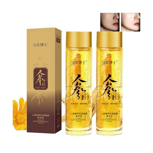 Sérum pour le visage au Ginseng, Ginseng Polypeptide Anti-ageing Essence Sérum, Essence anti-âge au Ginseng, Huile Essentiell