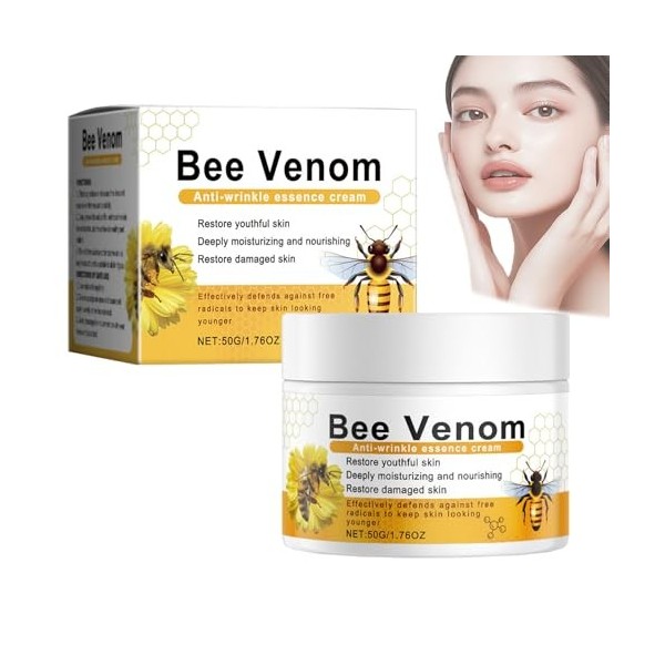 Crème visage anti-rides au venin dabeille, crème raffermissante anti-âge, raffermissement instantané du visage, hydratant an ...