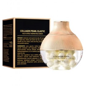 Hinapan Crème de Perle Réparatrice 70g, Soin Hydratant Intense à la Nicotinamide et Collagène, Lissant et Raffermissant, Écla